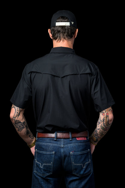 Ferrell Men's Black Short Sleeve Snap Shirt FSS1002335