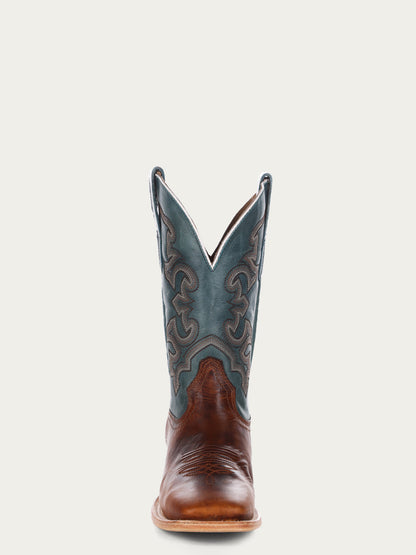 Corral Men’s Blue and Honey Embroidery Square Toe Cowboy Boot