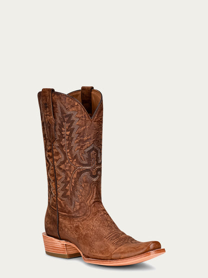 Corral Embroidery Brown Goat Square Toe Cowboy Boot