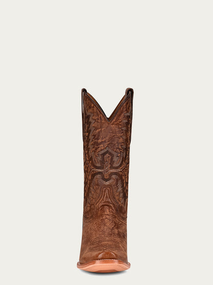 Corral Embroidery Brown Goat Square Toe Cowboy Boot