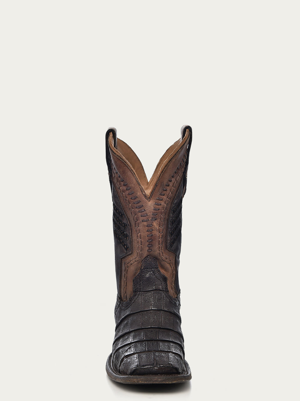 Corral Men’s OilBrown CaimanEmbroidery WovenShaft WideSquareToe CowboyBoot
