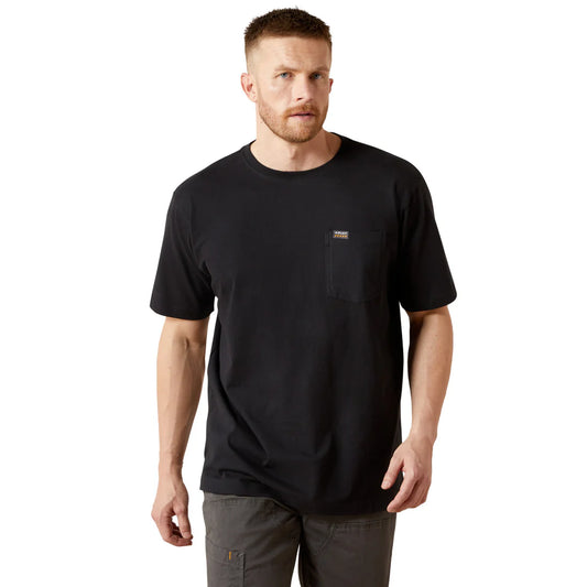 Ariat Men’s Rebar Cotton Strong Standard Pocket Black T-Shirt