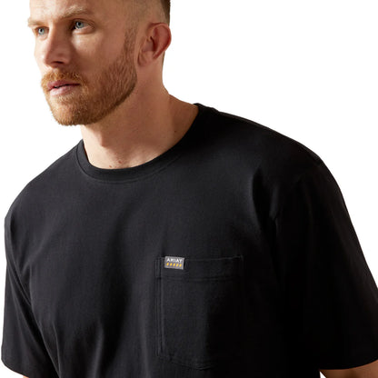 Ariat Men’s Rebar Cotton Strong Standard Pocket Black T-Shirt