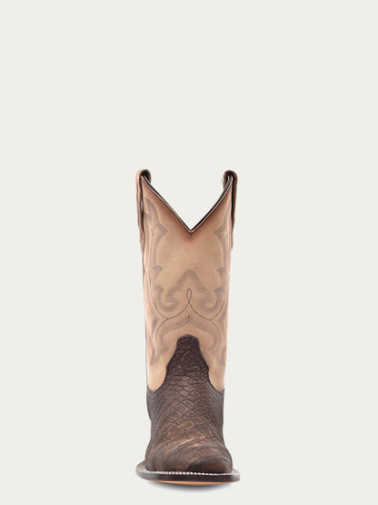 Corral Cappuccino/Sand Embroidery Alligator W Square Toe Cowboy Boot