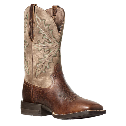 Ariat Men’s Qualifier Western Boot Champ Brown/Rosin Tan