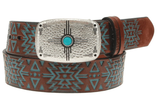 Hooey Women’s Dakota Belt Embossed Turquoise Turquoise