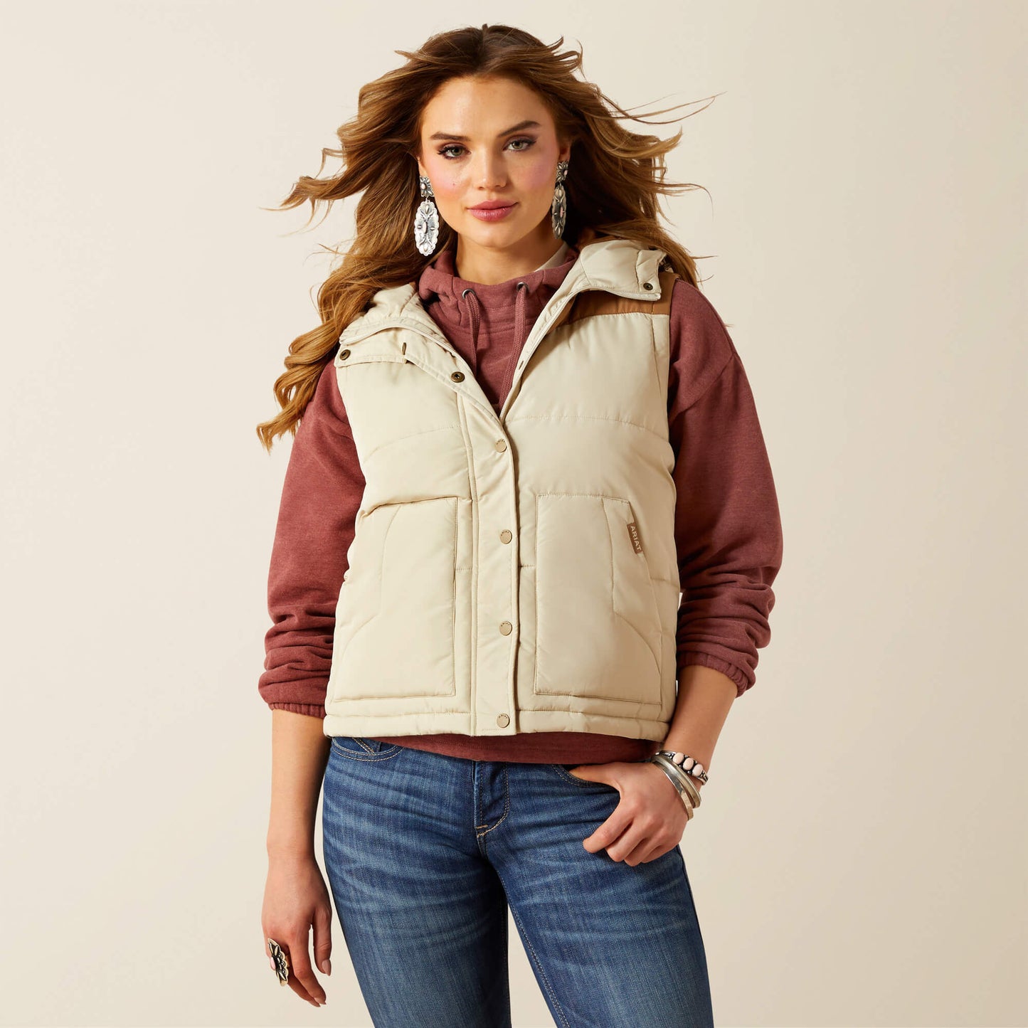 Ariat Women’s Frontier Puffer Vest (Oyster Grey)