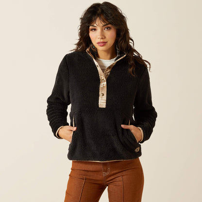 Ariat Women’s Berber Snap Front Sweatshirt (Black)