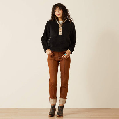 Ariat Women’s Berber Snap Front Sweatshirt (Black)