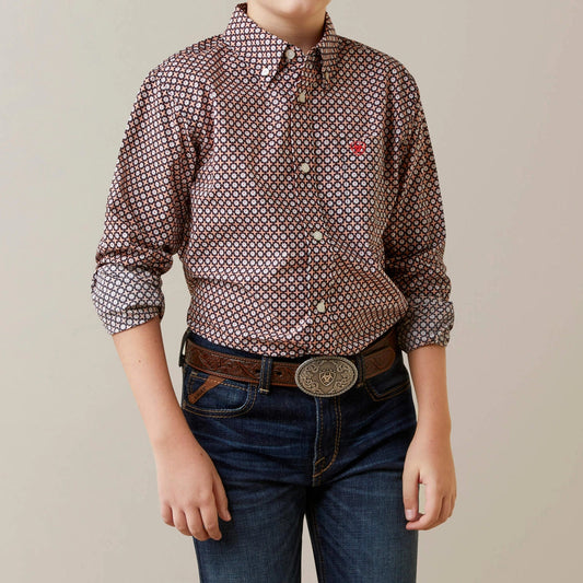 Ariat Boys Osman Classic LS Shirt Apricot Blush