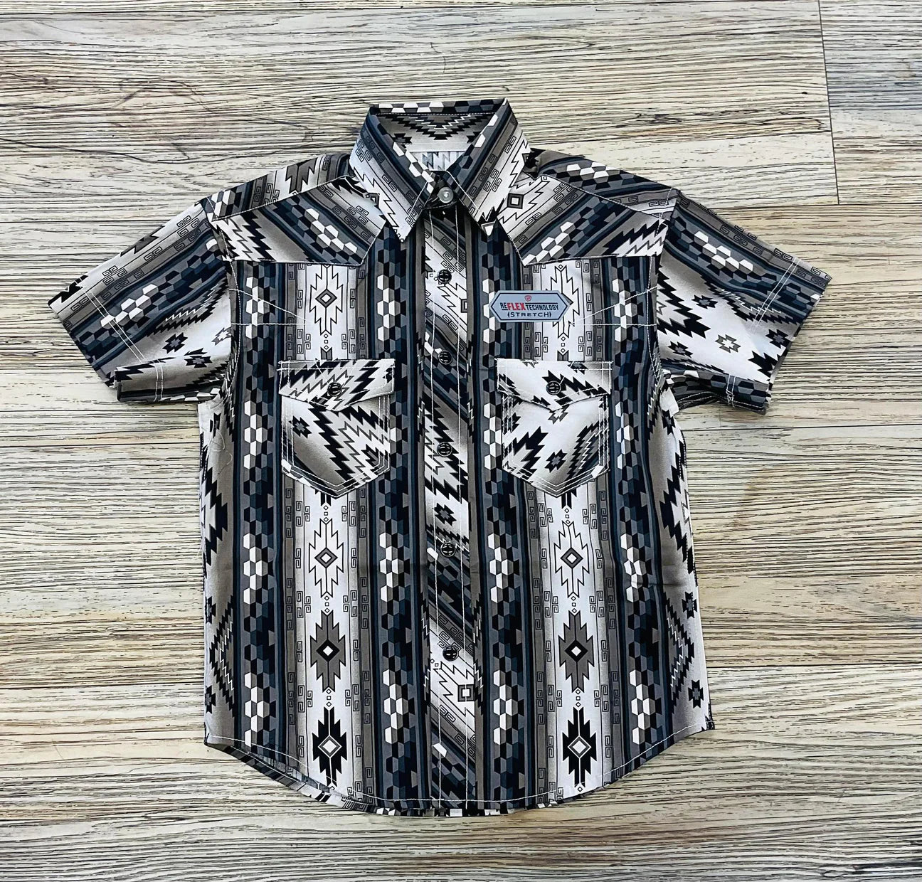 Rock&Roll Boys Aztec Snap Shirt Black
