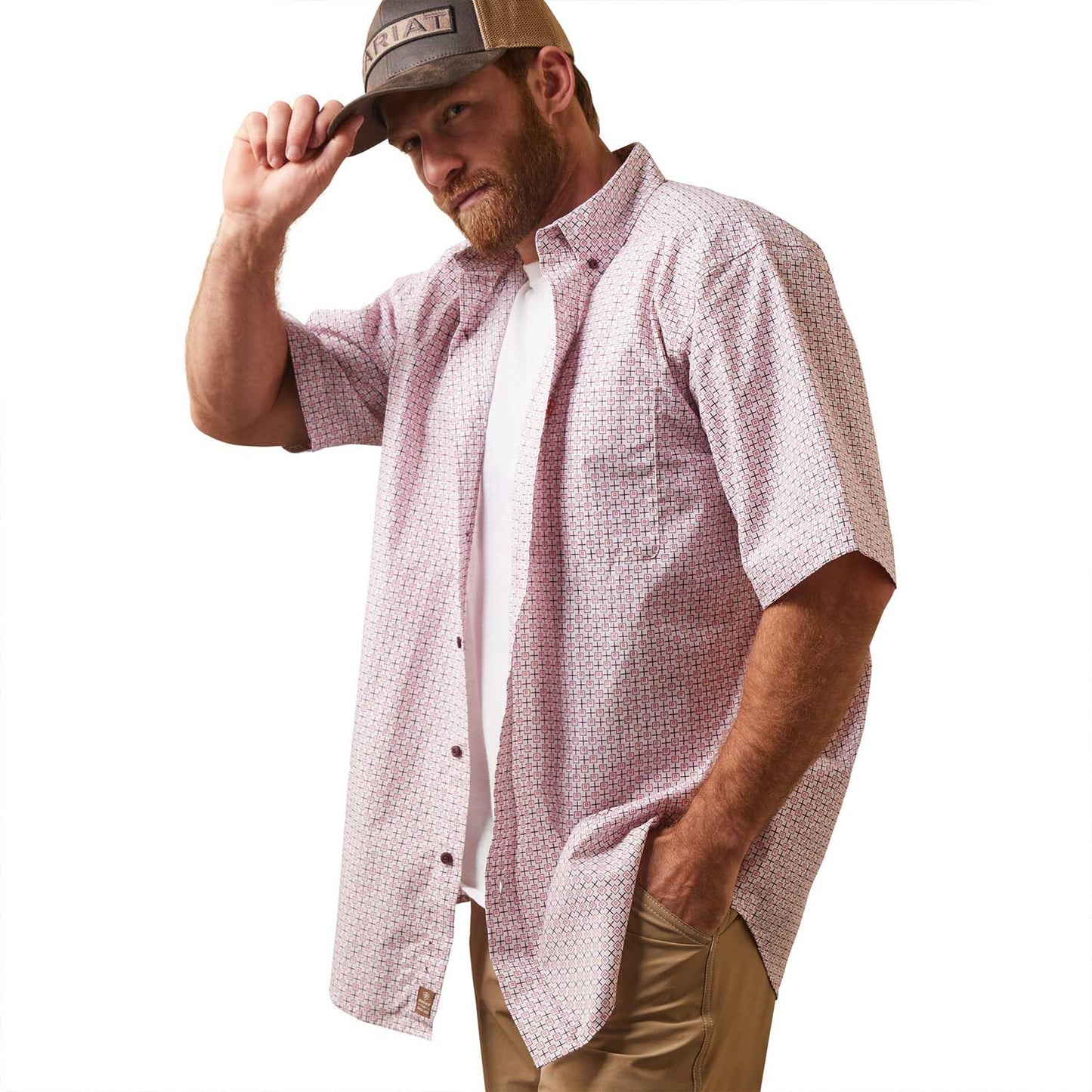 Ariat Men’s Davidson Classic SS Shirt Chalk Pink