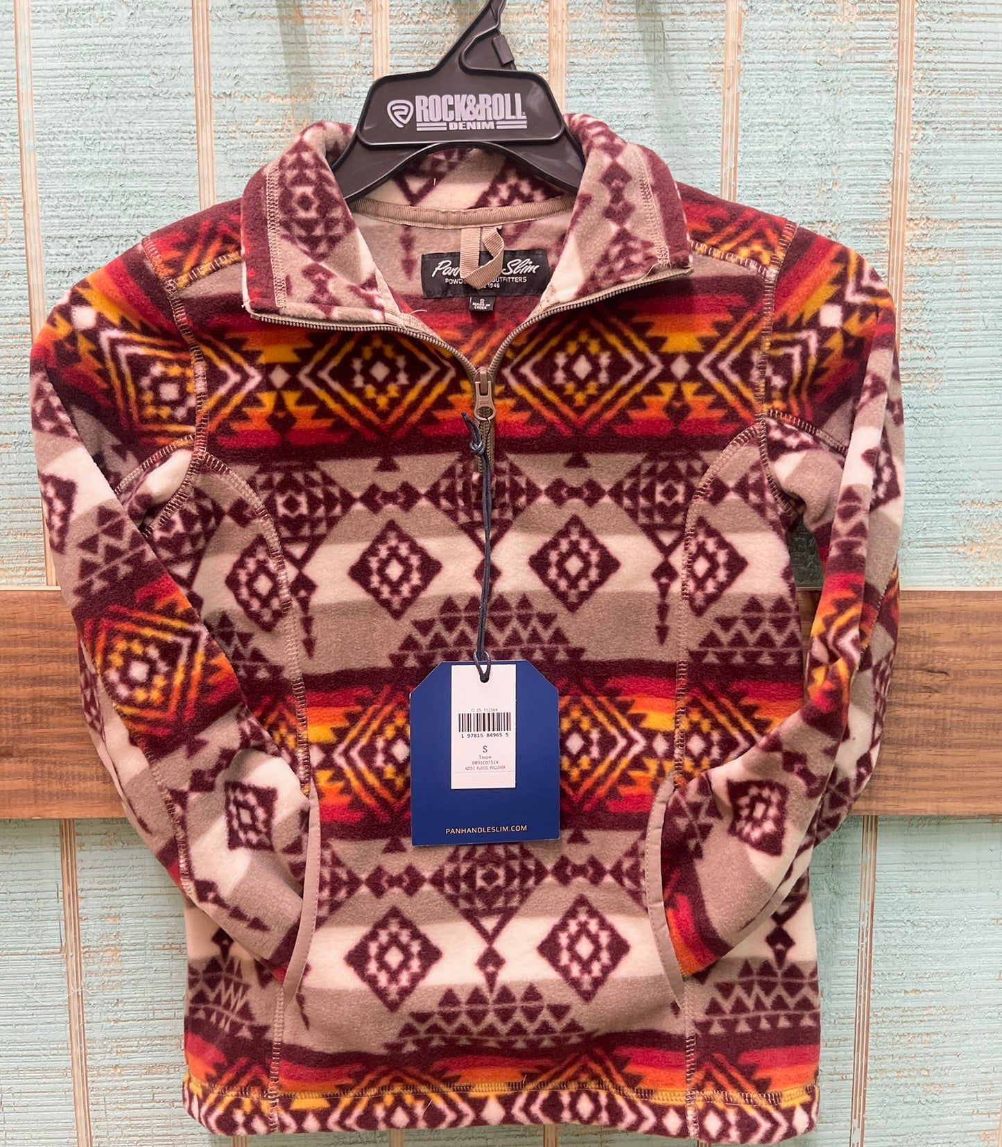 Panhandle Boy’s Aztec Fleece Pullover (Taupe)