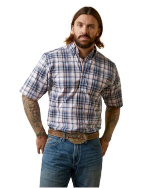 Ariat Pro Men’s Olsen Fitted SS Shirt Blue