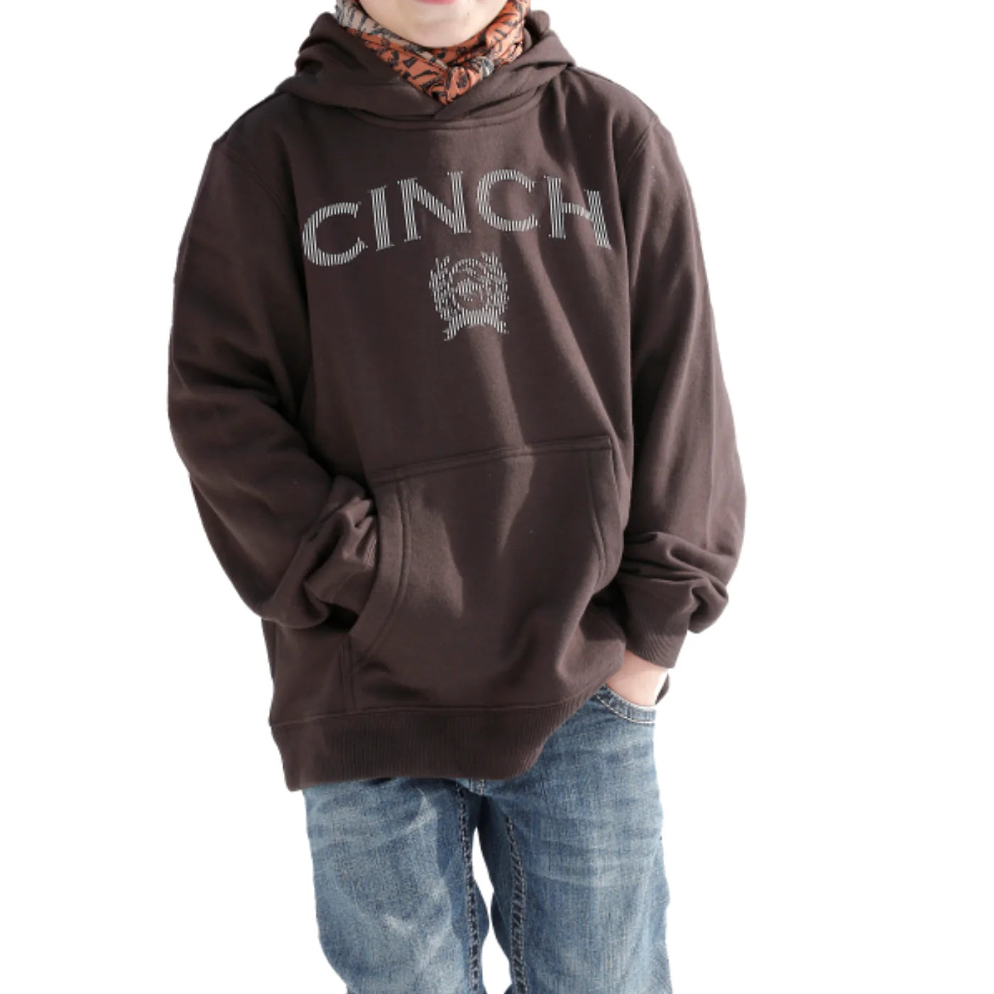 Cinch Boys Pullover Hoodie Brown