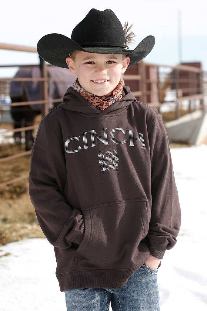 Cinch Boys Pullover Hoodie Brown