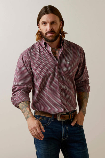 Ariat Men’s Abel Classic LS Shirt Maroon