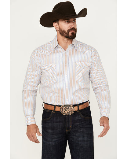 Panhandle Men’s Dobby Striped Print LS Shirt