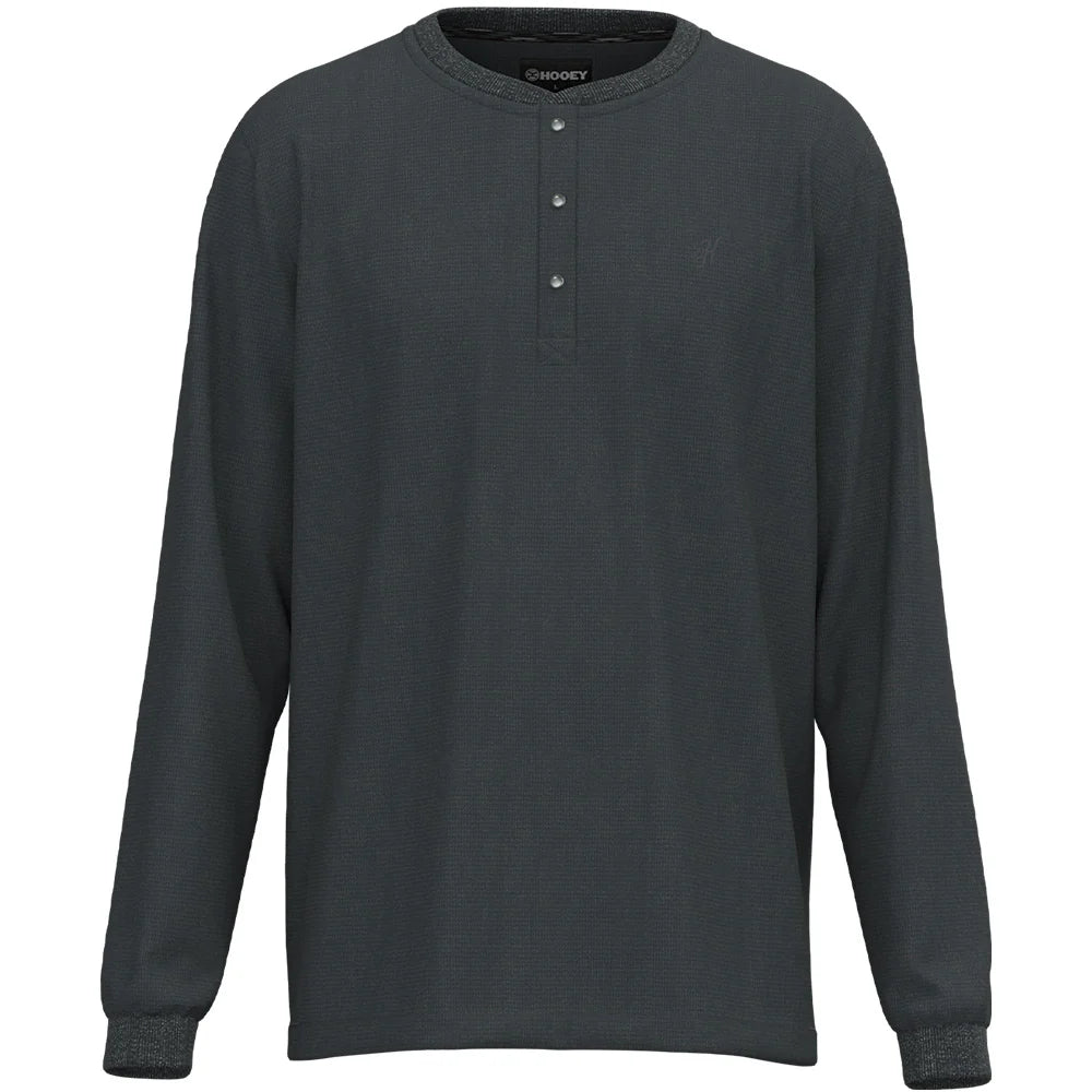 Hooey Men’s Thermal LS Shirt Black/White