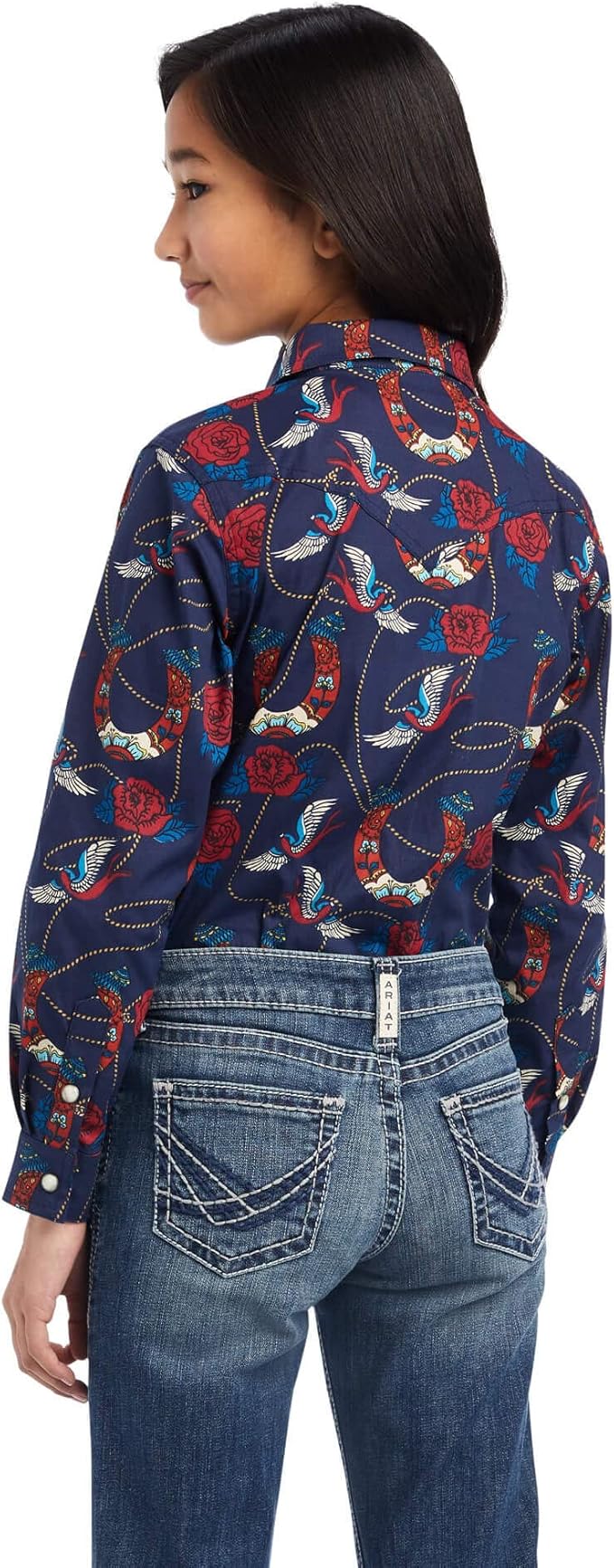 Ariat Girls Real Rose Snap LS Shirt