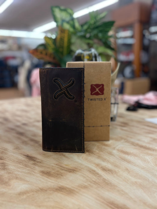 Twisted X Distressed Bomber Brown Wallet