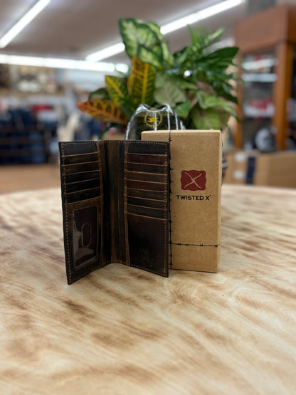 Twisted X Distressed Bomber Brown Wallet