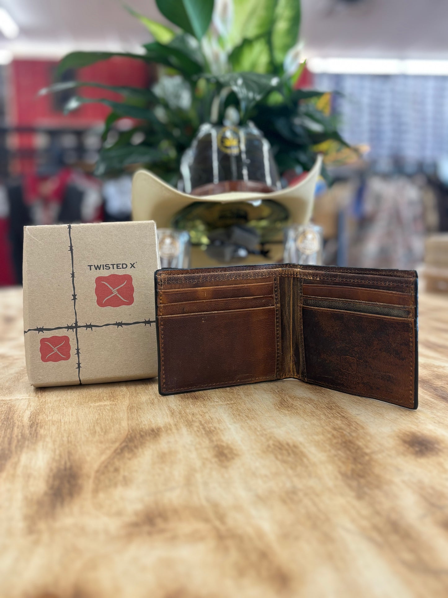 Twisted X Distressed Bomber Orange Bifold Wallet
