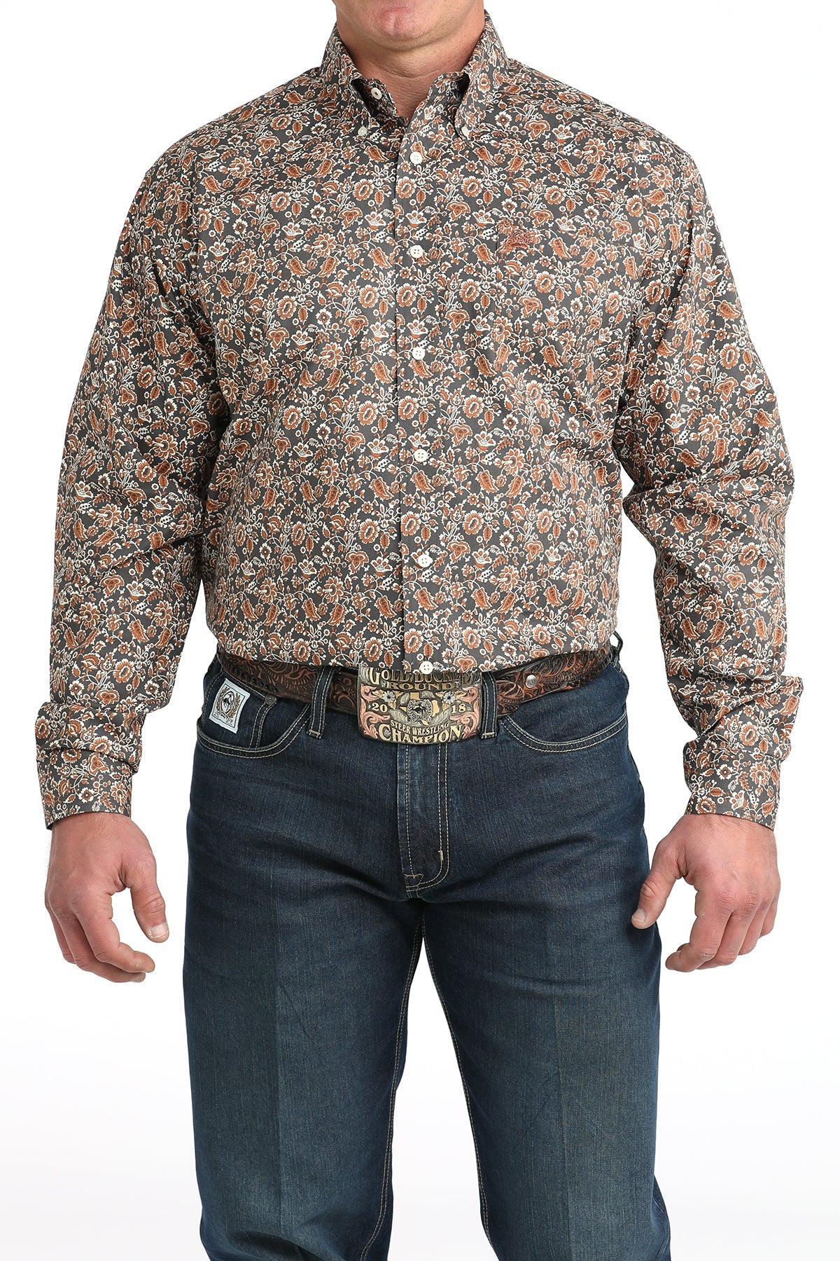 Cinch Men’s Long Sleeve Floral Print Shirt