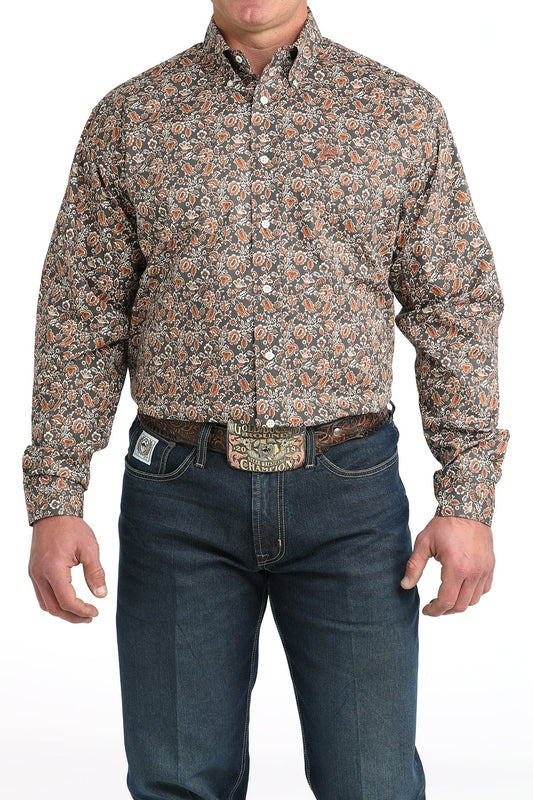 Cinch Men’s Long Sleeve Floral Print Shirt