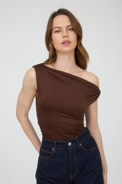 Women’s Brown Off The Shoulder Top