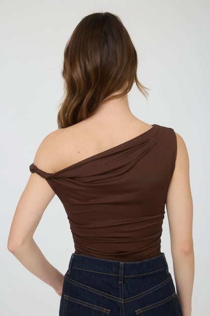 Women’s Brown Off The Shoulder Top
