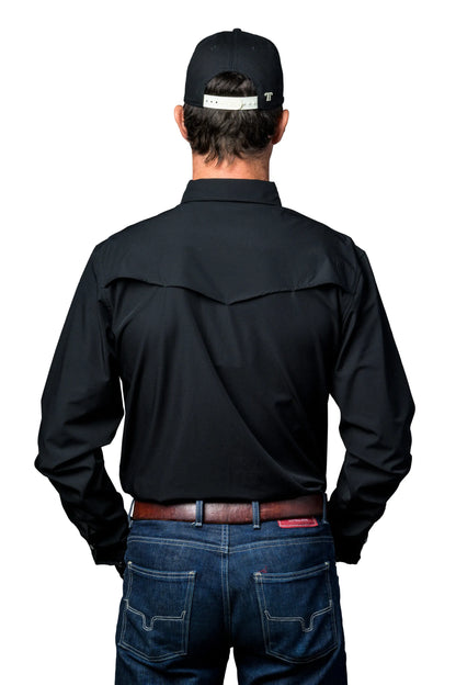 Ferrell Men’s Brand Core Black Long Sleeve Snap Shirt