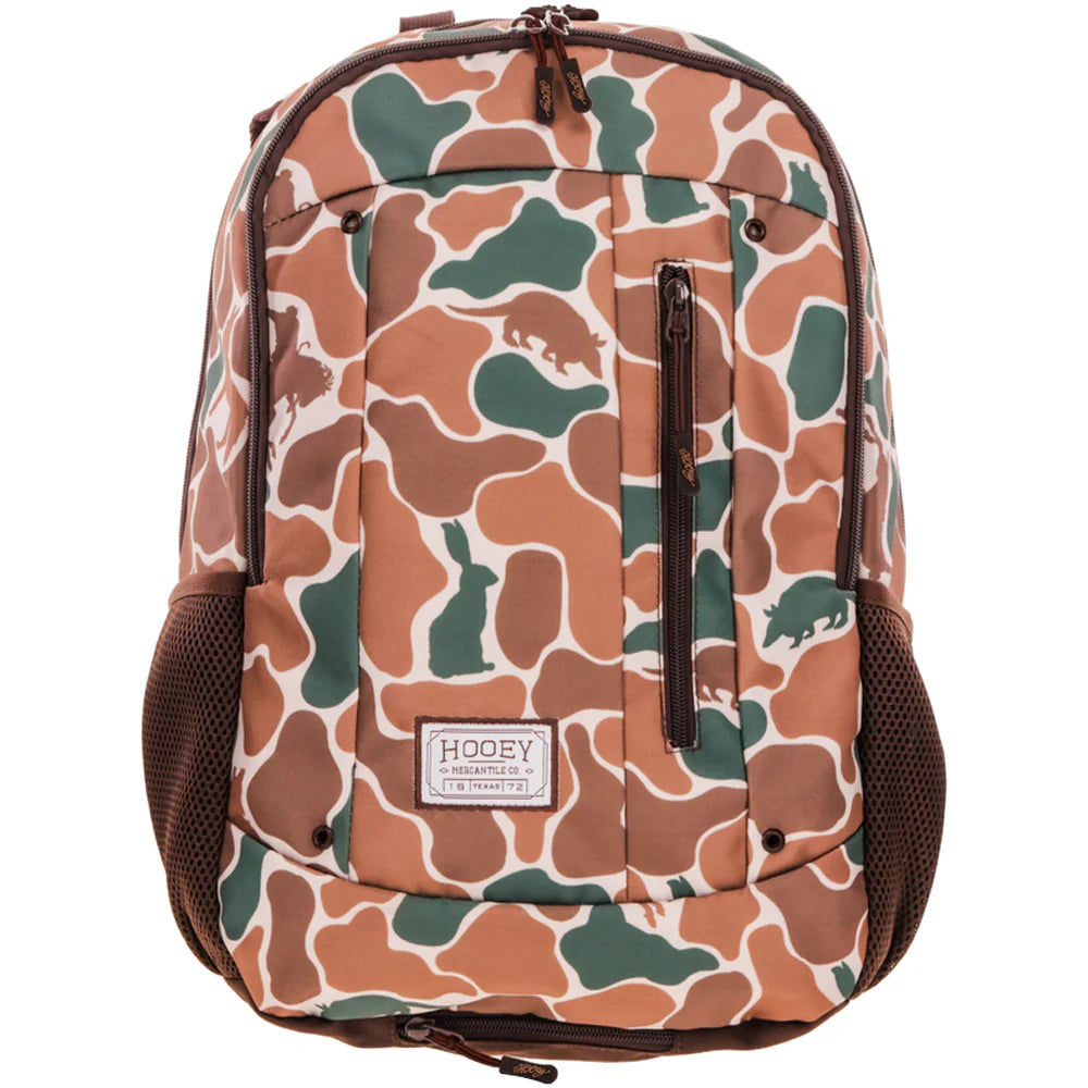 HOOEY “ROCKSTAR” CAMO/ BROWN BACKPACK