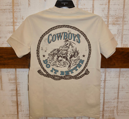 Platini Men’s “cowboys do it better” T-Shirt Beige