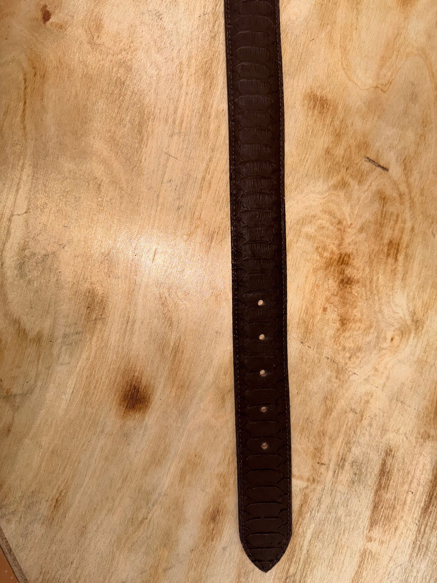 EHWW Men’s Brown Phyton Print Leather Belt