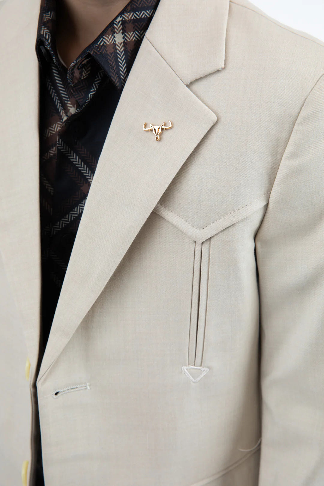 Platini Boy’s Western Beige Blazer