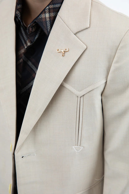 Platini Boy’s Western Beige Blazer