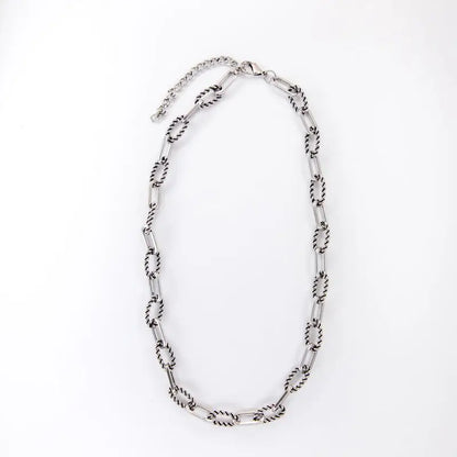 West & Co 18K White Gold Plated Rope Link Chain
