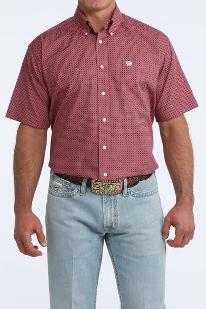 Cinch Men’s SS Pink Print Shirt MTW1111523