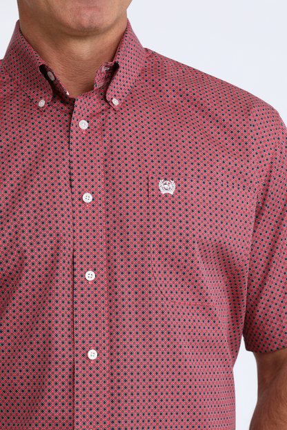 Cinch Men’s SS Pink Print Shirt MTW1111523