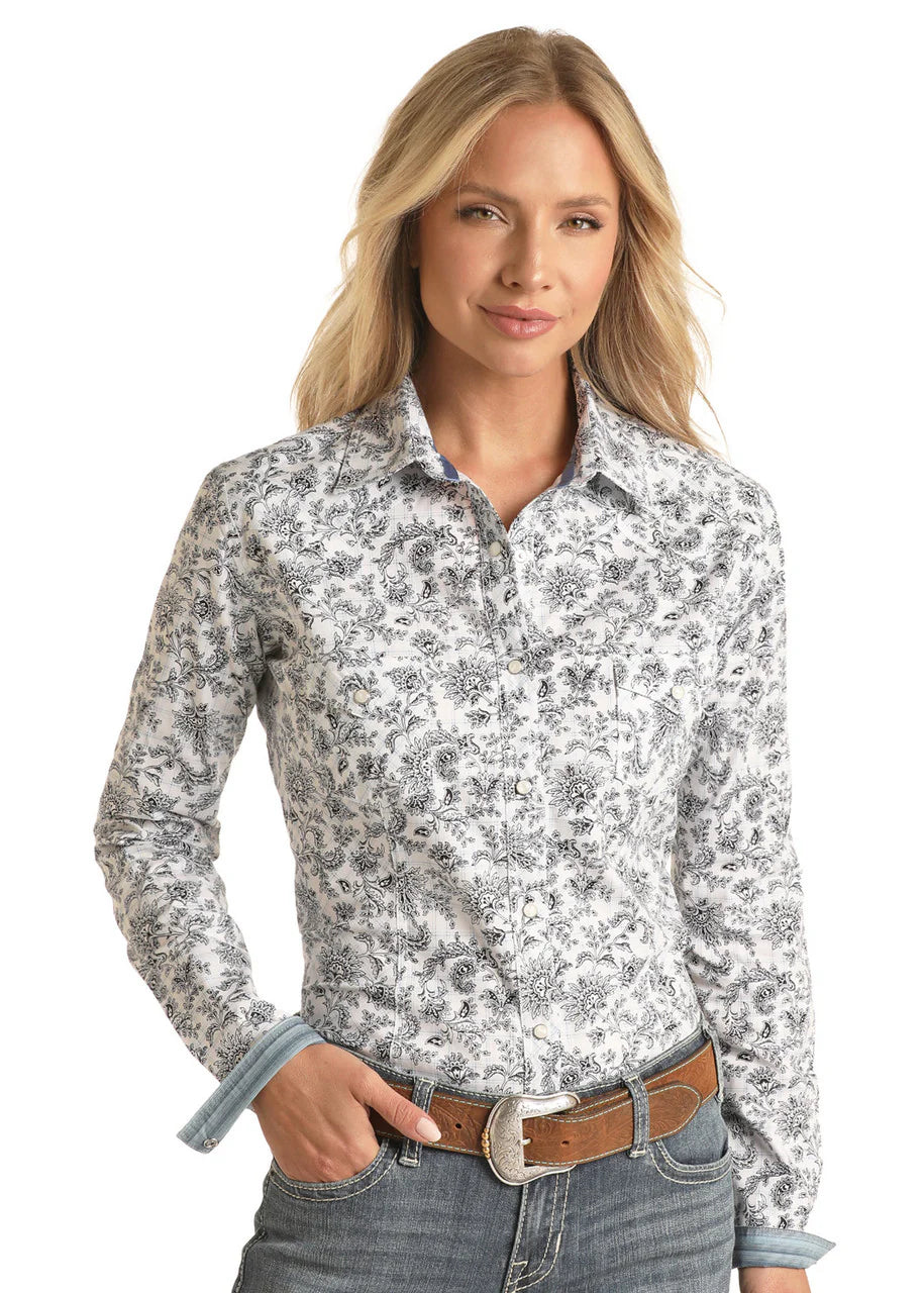 ROUGH STOCK LADIES PRINCESS SNAP WESTERN SHIRT