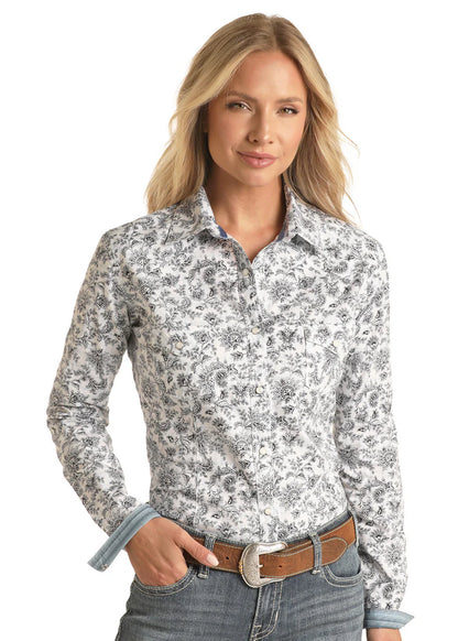ROUGH STOCK LADIES PRINCESS SNAP WESTERN SHIRT