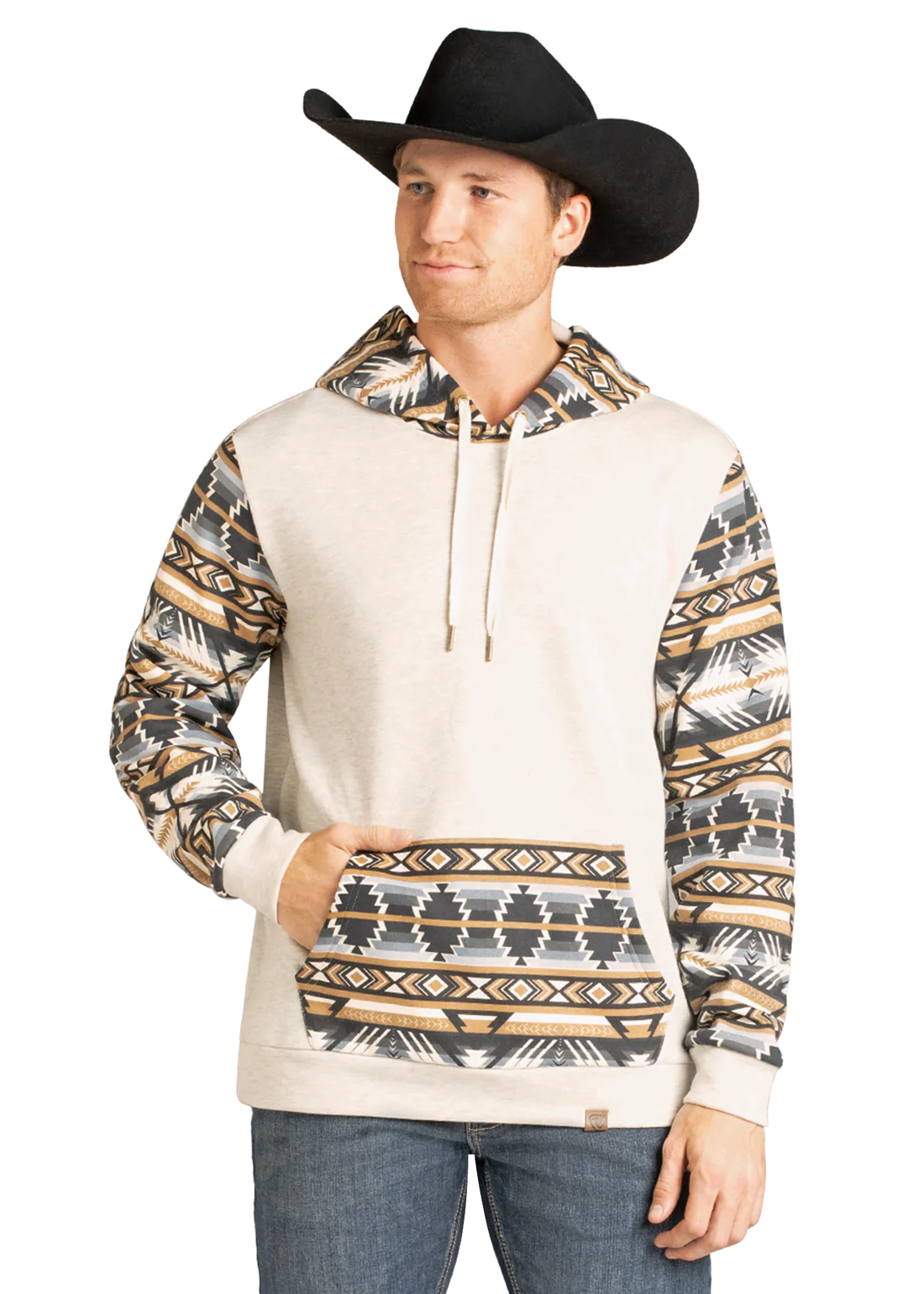Rock&Roll Men’s Aztec Accented Hoodie