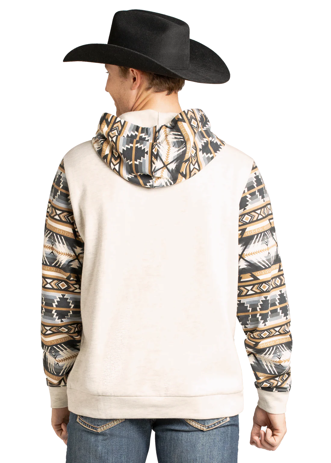 Rock&Roll Men’s Aztec Accented Hoodie