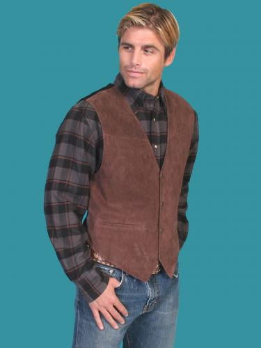 Scully Men’s Satin Back Boar Suede Vest Espresso