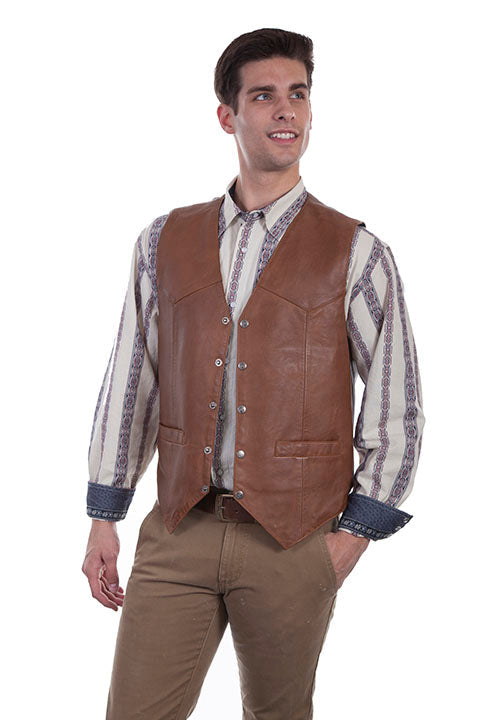 Scully Men’s Light Brown Snap Vest