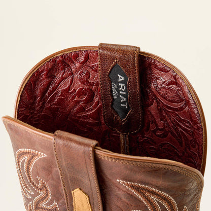 Ariat Men’s Tan Full Quill Ostrich Hickory Smoke Boots