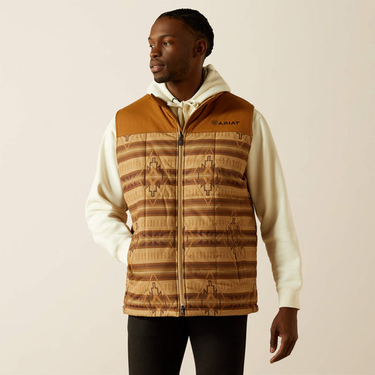 Ariat Men’s Crius Insulated Tonal Serape Almond Khaki Vest 10062900