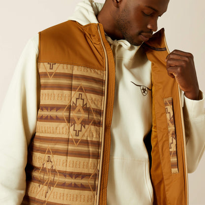 Ariat Men’s Crius Insulated Tonal Serape Almond Khaki Vest 10062900