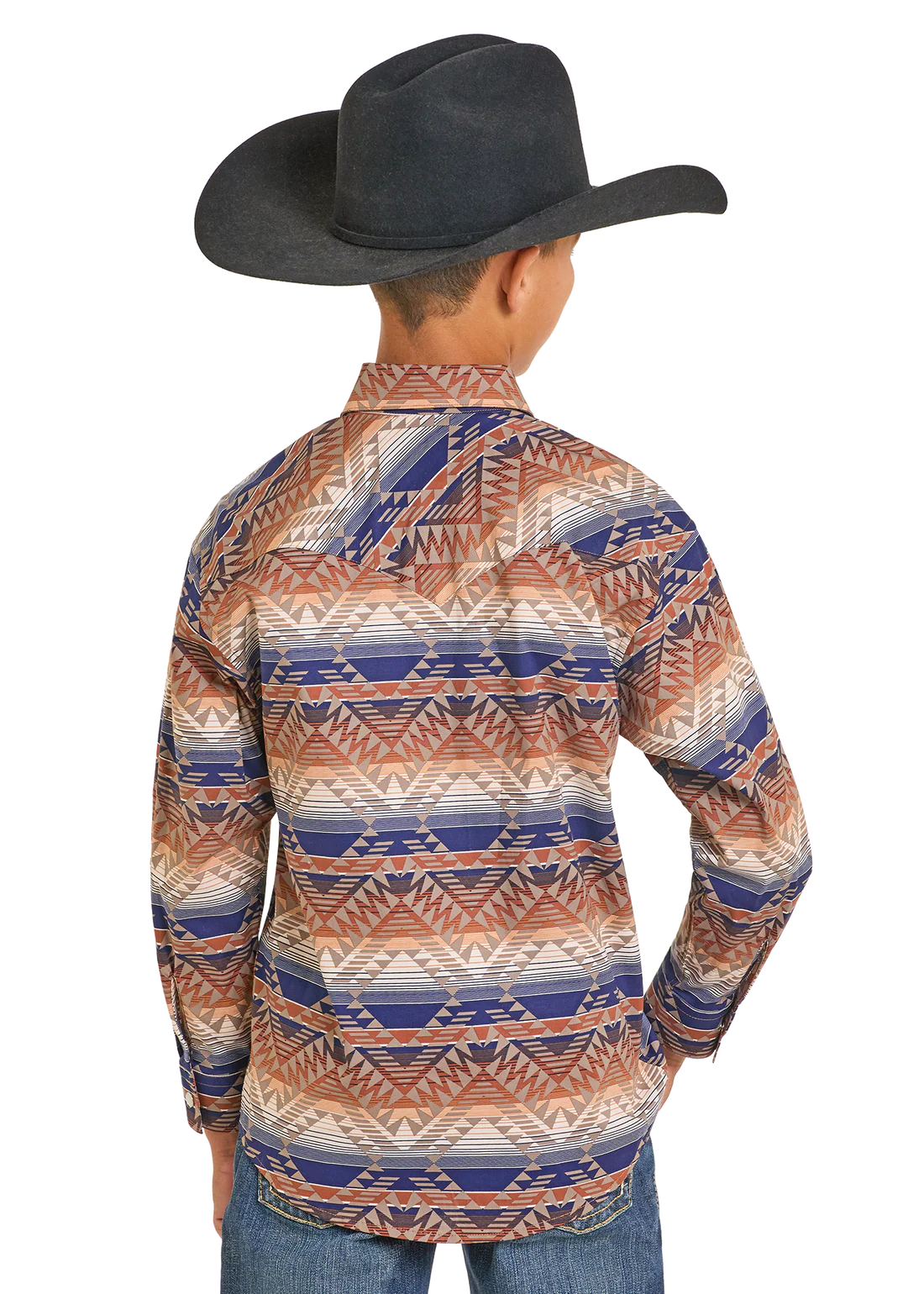 Rock&Roll boy’s Multi Aztec LS Snap Shirt
